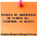 TECNICO DE INGENIERIA DE PLANTA SR. (TEMPORAL 18 MESES)