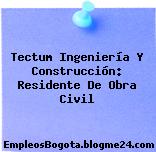 Tectum Ingeniería Y Construcción: Residente De Obra Civil
