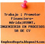 Trabajo : Promotor Financiero- Mérida:AVANT, INGENIERIA EN PROCESOS SA DE CV