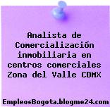 Analista de Comercialización inmobiliaria en centros comerciales Zona del Valle CDMX