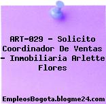 ART-029 – Solicito Coordinador De Ventas – Inmobiliaria Arlette Flores