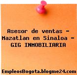 Asesor de ventas – Mazatlan en Sinaloa – GIG INMOBILIARIA