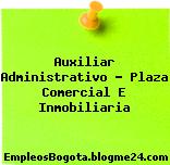 Auxiliar Administrativo – Plaza Comercial E Inmobiliaria