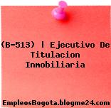 (B-513) | Ejecutivo De Titulacion Inmobiliaria