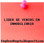 LIDER DE VENTAS EN INMOBILIARIA