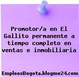 Promotor/a en El Gallito permanente a tiempo completo en ventas e inmobiliaria