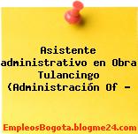 Asistente administrativo en Obra Tulancingo (Administración Of …