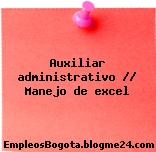 Auxiliar administrativo // Manejo de excel