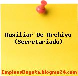 Auxiliar De Archivo (Secretariado)