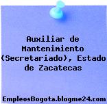 Auxiliar de Mantenimiento (Secretariado), Estado de Zacatecas