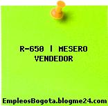 R-650 | MESERO VENDEDOR