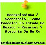 Recepcionista / Secretaria – Zona Coacalco En Estado De México – Recursos Y Asesoria Sa De Cv