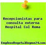 Recepcionistas para consulta externa Hospital Col Roma