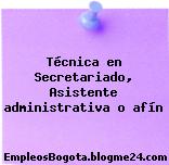 Técnica en Secretariado, Asistente administrativa o afín