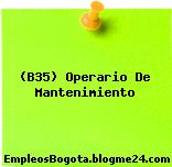 (B35) Operario De Mantenimiento