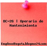 BC-26 | Operario de Mantenimiento