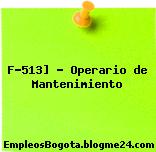 F-513] – Operario de Mantenimiento