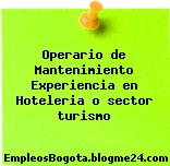 Operario de Mantenimiento Experiencia en Hoteleria o sector turismo