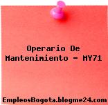 Operario De Mantenimiento – MY71