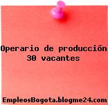 Operario de producción 30 vacantes
