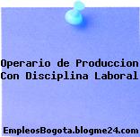 Operario de Produccion Con Disciplina Laboral