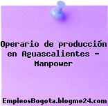 Operario de producción en Aguascalientes – Manpower