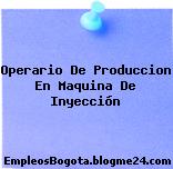 Operario De Produccion En Maquina De Inyección