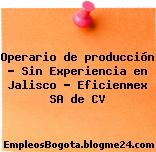 Operario de producción – Sin Experiencia en Jalisco – Eficienmex SA de CV