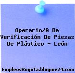 Operario/A De Verificación De Piezas De Plástico – León