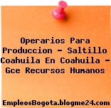 Operarios Para Produccion – Saltillo Coahuila En Coahuila – Gce Recursos Humanos