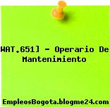 WAT.651] – Operario De Mantenimiento