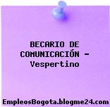BECARIO DE COMUNICACIÓN – Vespertino
