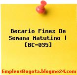 Becario Fines De Semana Matutino | [BC-035]