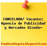 CANCELADA/ Vacante: Agencia de Publicidad y Mercadeo Diseño…