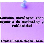 Content Developer para Agencia de Marketing y Publicidad