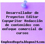 Desarrollador de Proyectos Editor Copywriter Redacción de contenidos con enfoque comercial de cursos
