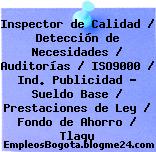 Inspector de Calidad / Detección de Necesidades / Auditorías / ISO9000 / Ind. Publicidad – Sueldo Base / Prestaciones de Ley / Fondo de Ahorro / Tlaqu