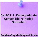 S-183] | Encargado de Contenido y Redes Sociales