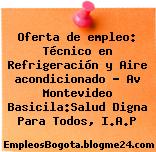 Oferta de empleo: Técnico en Refrigeración y Aire acondicionado – Av Montevideo Basicila:Salud Digna Para Todos, I.A.P