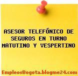 ASESOR TELEFÓNICO DE SEGUROS EN TURNO MATUTINO Y VESPERTINO