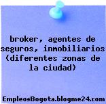 broker, agentes de seguros, inmobiliarios (diferentes zonas de la ciudad)