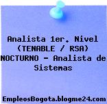 Analista 1er. Nivel (TENABLE / RSA) NOCTURNO – Analista de Sistemas