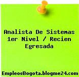 Analista De Sistemas 1er Nivel / Recien Egresada