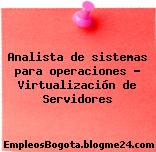 Analista de sistemas para operaciones – Virtualización de Servidores