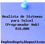 Analista de Sistemas para Telcel (Programador Web) $18,000