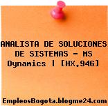 ANALISTA DE SOLUCIONES DE SISTEMAS – MS Dynamics | [HX.946]