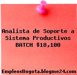 Analista de Soporte a Sistema Productivos BATCH $18,100