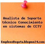 Analista de Soporte técnico Conocimiento en sistemas de CCTV