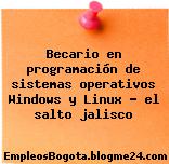 Becario en programación de sistemas operativos Windows y Linux – el salto jalisco