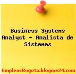 Business Systems Analyst – Analista de Sistemas